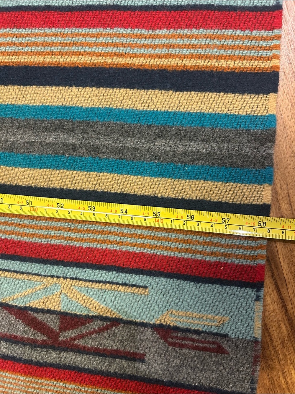 Southwestern Stripe Cotton Throw Blanket - Red Multi - Picture 4 of 9